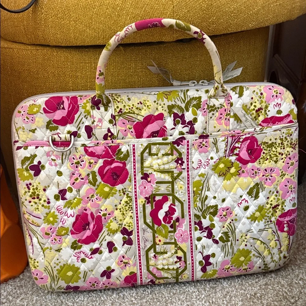 Vera Bradley Pink Floral Quilted Laptop Bag